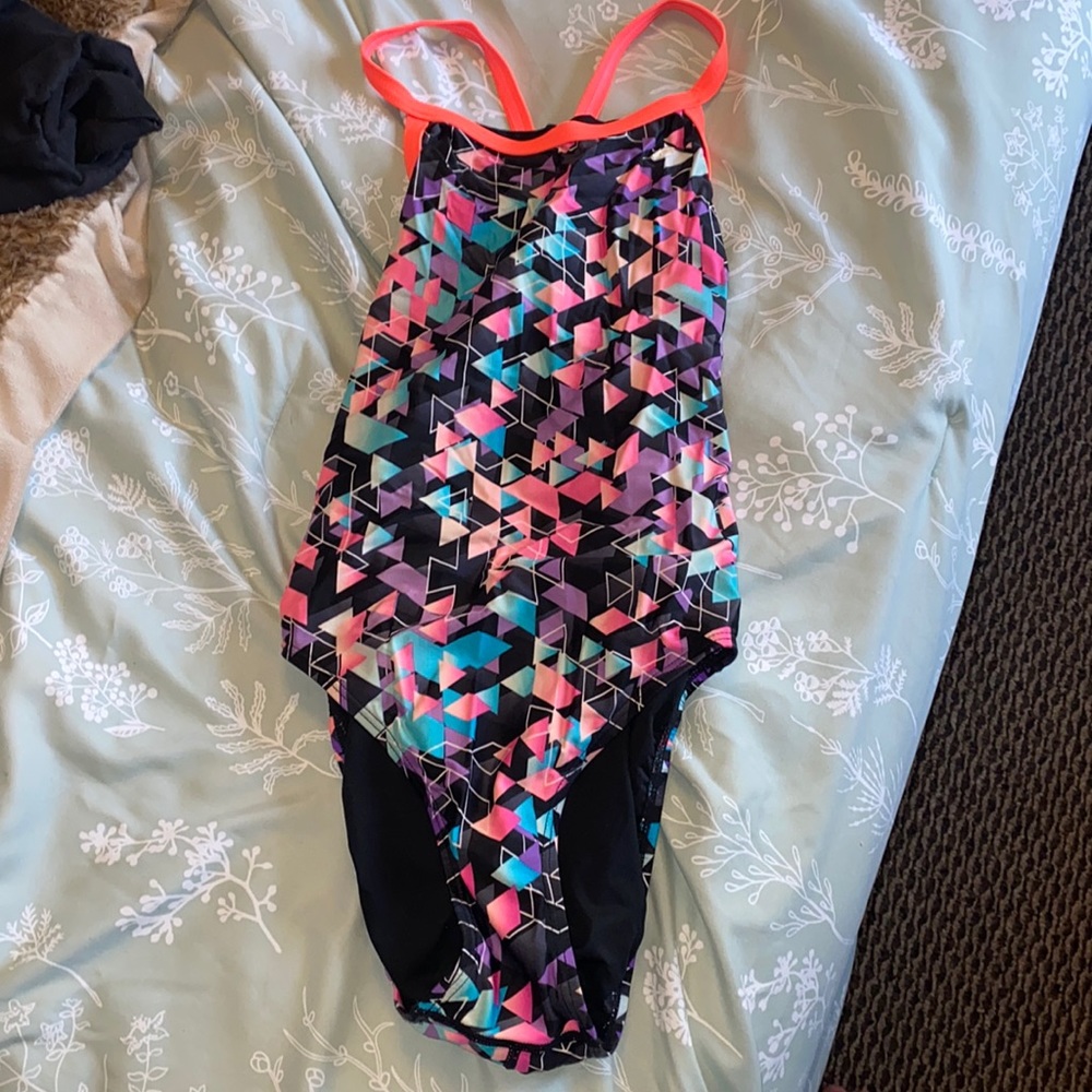 TYR Competition Swimsuit With Geometric Pattern